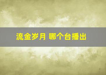 流金岁月 哪个台播出